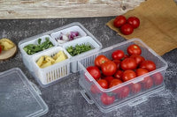 Lakshiv Enterprise Vegetable Storage Container with Removable Inner Baskets and Lid for Refrigerator