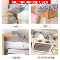 Microfiber Duster with Extendable Telescopic Handle and Bendable Head for Household Cleaning