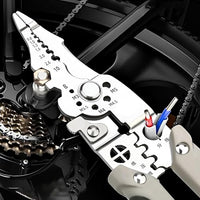 Wire Stripping and Crimping Tool with Multi-Function Cutting, Shear, Clamp, Screw Removal and Rubber