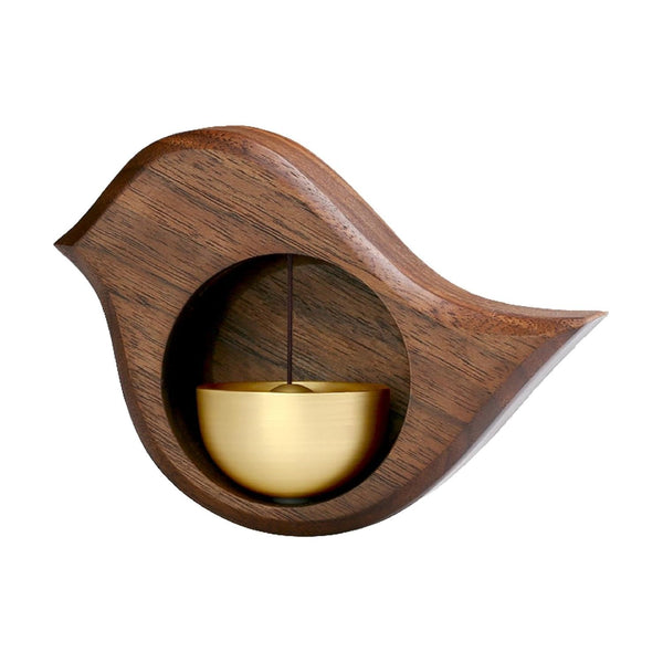 Wooden Door Bell with Brass Hanging Door Chime Bell | Wall Mount Decorative Bell with Magnet & Sticker Attachment |…