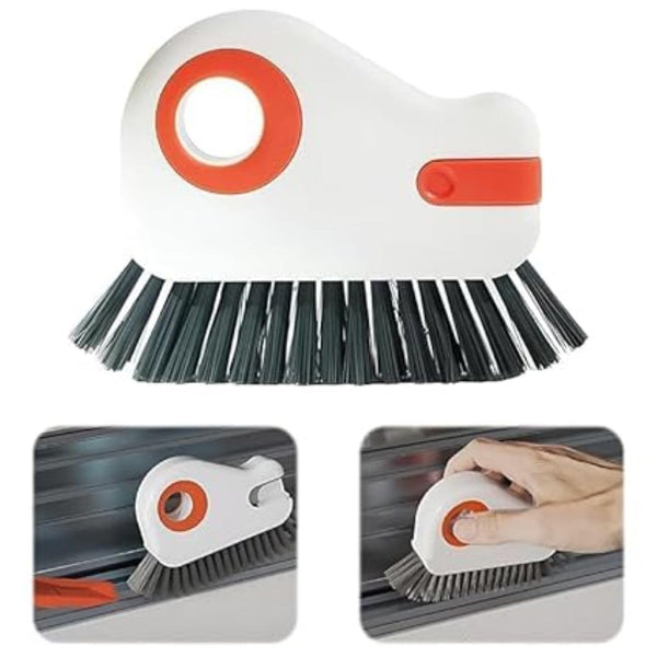 2-in-1 Groove Cleaning Brush with Built-in Scraper, Handheld Seam and Gap Cleaning Brush, PP Handle 