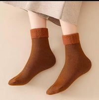 Lakshiv Enterprise Fleece Lined Ankle Socks for Winter Use, Solid Color Stretch Socks with Velvet In