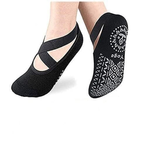 LAKSHIV Yoga Grip Socks for Women with Anti-Slip Sole & Cross Strap Design | Non-Slip Socks for Yoga