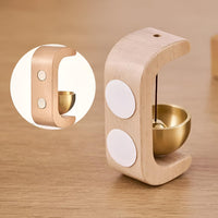 Wooden Door Bell with Hanging Brass Bell Bowl for Home Entrance Door