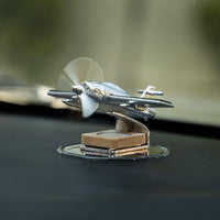 Lakshiv Enterprise Solar Powered Fighter Plane Car Air Freshener, 360° Rotating Propeller Dashboard 