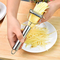 Julienne & Vegetable Peeler Stainless Steel Handheld Slicer with Dual Blade Design