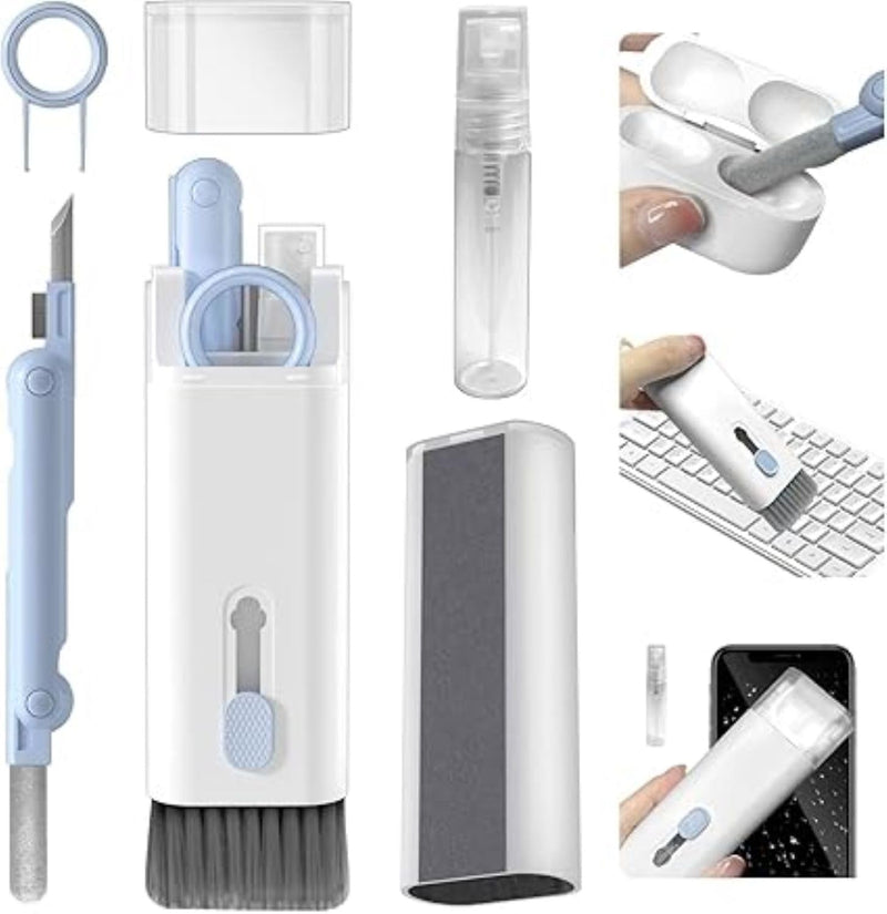 7 in 1 Electronic Cleaning Kit with Cleaning Pen, Keyboard Brush, Screen Cleaning Tool, Keycap Puller and Spray Bottle