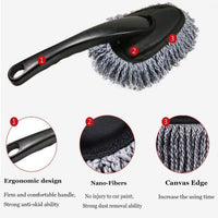 Car Interior Microfiber Duster Brush with Handle for Dashboard Seats Air Vents