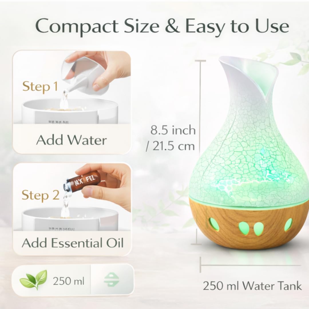 Lakshiv Aroma Diffuser Humidifier for Room & Home with LED Light | Ultrasonic Cool Mist Air Humidifier for Bedroom |… - image