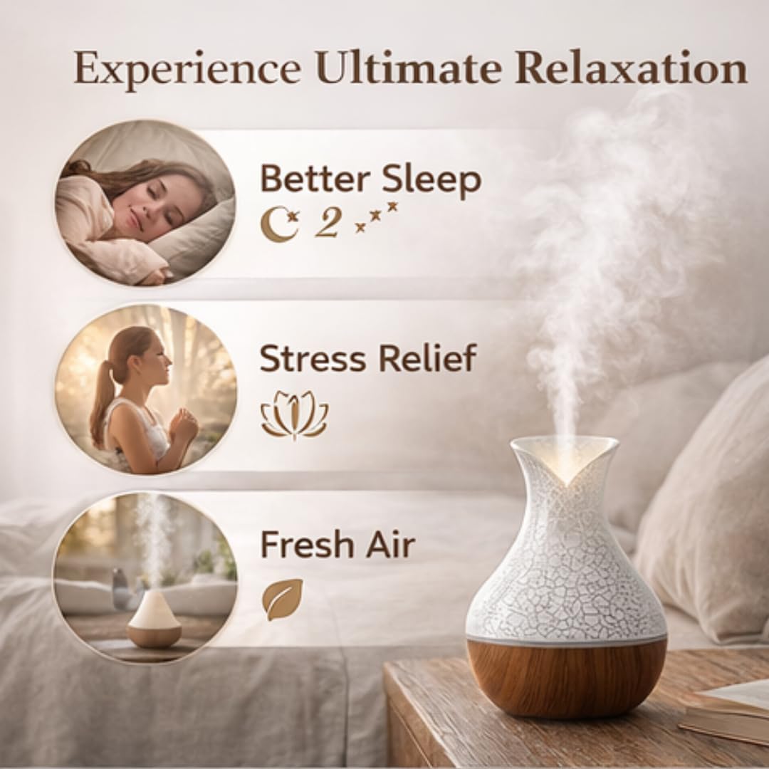 Lakshiv Aroma Diffuser Humidifier for Room & Home with LED Light | Ultrasonic Cool Mist Air Humidifier for Bedroom |… - image