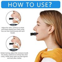 Breathing Exercise Trainer with Adjustable Resistance Valve and Silicone Mouthpiece