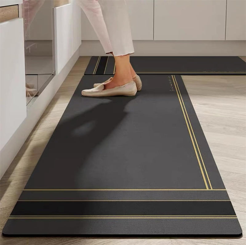 Lakshiv Enterprise 2 Pcs Kitchen Mats for Floor | Anti Slip Waterproof Memory Foam Kitchen Rugs | Soft Absorbent Rubber Mats for Floor Standing Rubber | Laundry and Hallway | 120x40 cm + 40x60 CM