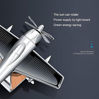 Lakshiv Solar Powered Airplane Car Air Freshener, 360° Rotating Propeller Dashboard Perfume Diffuser