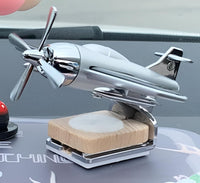 Lakshiv Solar Powered Airplane Car Air Freshener, 360° Rotating Propeller Dashboard Perfume Diffuser