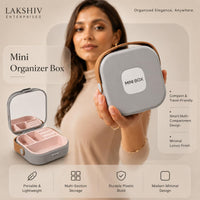 Lakshiv Travel Jewelry Organizer for Women with Mirror, Portable Jewelry Box, Compact Jewelry Storag