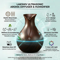 Lakshiv Aroma Diffuser Humidifier for Room & Home with LED Light | Ultrasonic Cool Mist Air Humidifi