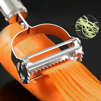 Julienne & Vegetable Peeler Stainless Steel Handheld Slicer with Dual Blade Design