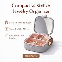 Lakshiv Travel Jewelry Organizer for Women with Mirror, Portable Jewelry Box, Compact Jewelry Storag