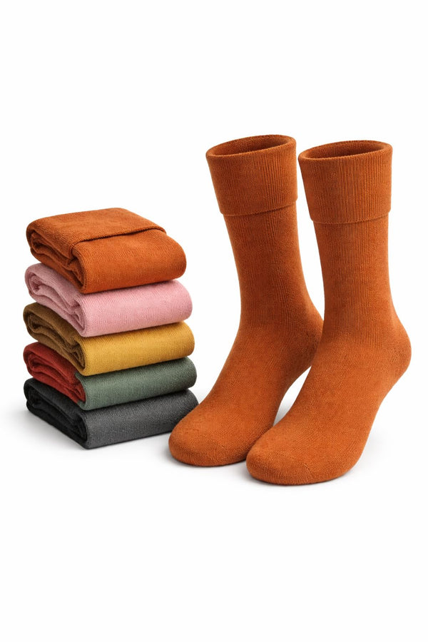 Lakshiv Enterprise Fleece Lined Ankle Socks for Winter Use, Solid Color Stretch Socks with Velvet In