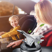 Lakshiv Enterprise Solar Powered Fighter Plane Car Air Freshener, 360° Rotating Propeller Dashboard 