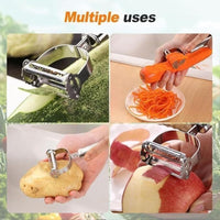 Julienne & Vegetable Peeler Stainless Steel Handheld Slicer with Dual Blade Design