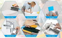 Cleaning Gap Brush with Scraper, Handheld Dual Action Scrub Brush for Tile Gaps Sink Edges Window Tr