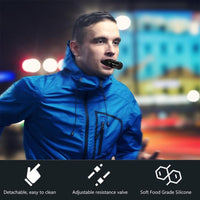 Breathing Exercise Trainer with Adjustable Resistance Valve and Silicone Mouthpiece