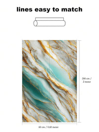 Lakshiv Enterprise Marble Pattern Self Adhesive Wallpaper Roll for Wall and Surface Covering, Green 
