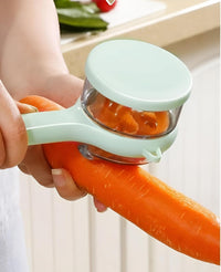 Vegetable Peeler with Peel Container | Handheld Fruit and Vegetable Peeling Tool with Built-in Colle