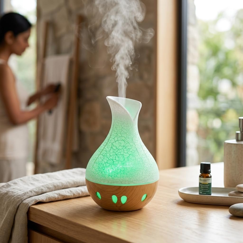 Lakshiv Aroma Diffuser Humidifier for Room & Home with LED Light | Ultrasonic Cool Mist Air Humidifier for Bedroom |…