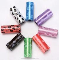 Dog Poop Bags Roll with Paw Print Design for Pet Waste Cleanup