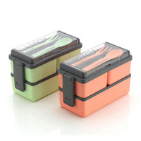 Lakshiv Enterprise Lunch Box Set with Compartments and Cutlery | Double Layer Stackable Food Contain