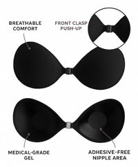 Lakshiv Enterprise Adhesive Strapless Bra with Front Clasp Push-Up Design | Breathable Cups with Gel