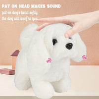 Lakshiv Enterprise Walking White Dog Toy for Kids-Battery Operated Interactive Barking & Talking Pup
