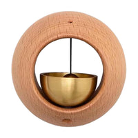 Magnetic Wooden Door Bell | Minimalist Desk/Table Bell with Hanging Metal Chime | No Battery Require