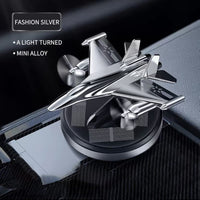 Lakshiv Enterprise Solar Powered Fighter Plane Car Air Freshener, 360° Rotating Propeller Dashboard 