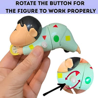 Wind-Up Crawling Toy Figure with Rotating Side Knob and Boxed Packaging