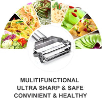 Julienne & Vegetable Peeler Stainless Steel Handheld Slicer with Dual Blade Design