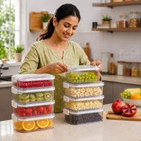 LAKSHIV Airtight Plastic Storage Containers Set for Kitchen & Pantry | Leak-Proof Fridge Storage Box
