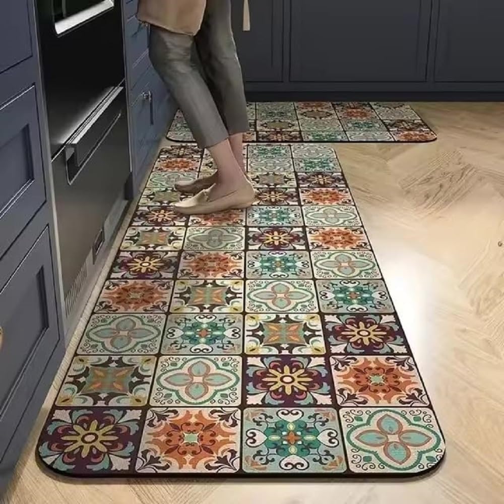 Lakshiv Enterprise 2 Pcs Kitchen Mats for Floor | Anti Slip Waterproof Memory Foam Kitchen Rugs | Soft Absorbent Rubber Mats…