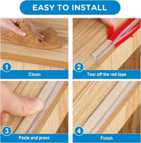 Transparent Table Edge Protector Strip with Self-Adhesive Backing for Furniture Corners and Edges