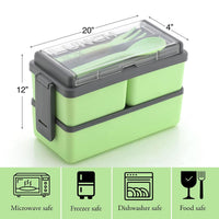 Lakshiv Enterprise Lunch Box Set with Compartments and Cutlery | Double Layer Stackable Food Contain