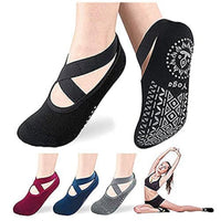 LAKSHIV Yoga Grip Socks for Women with Anti-Slip Sole & Cross Strap Design | Non-Slip Socks for Yoga