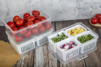 Lakshiv Enterprise Vegetable Storage Container with Removable Inner Baskets and Lid for Refrigerator