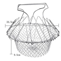 Lakshiv Stainless Steel Folding Frying Basket with Handle, Deep Frying Basket for French Fries, Chic
