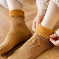 Lakshiv Enterprise Fleece Lined Ankle Socks for Winter Use, Solid Color Stretch Socks with Velvet In