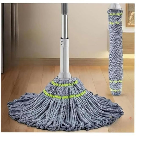Lakshiv Telescopic Spin Mop with Microfiber Round Mop Head, Twist Wring Mechanism, Adjustable Handle