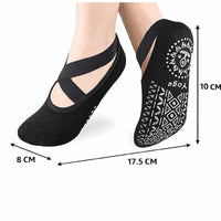 LAKSHIV Yoga Grip Socks for Women with Anti-Slip Sole & Cross Strap Design | Non-Slip Socks for Yoga