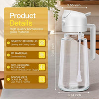 Lakshiv Enterprise Oil Dispenser Bottle with Handle, Gravity Lid Pouring Design, Glass Oil Bottle fo