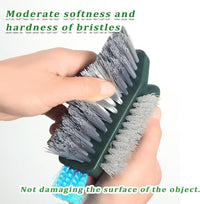 Cleaning Gap Brush with Scraper, Handheld Dual Action Scrub Brush for Tile Gaps Sink Edges Window Tr